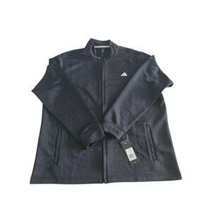 Adidas Men’s Black Quilted Full Zip Jacket Lightweight Casual Training‎ Size XL